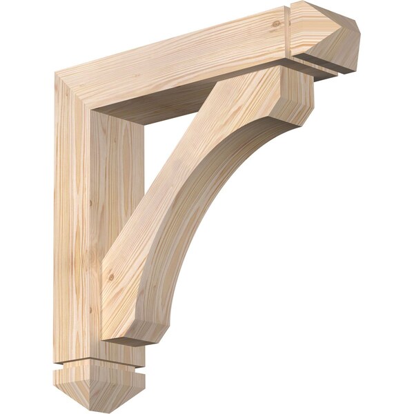 Ekena Millwork Legacy Arts and Crafts Smooth Bracket w/ Offset Brace, Douglas Fir, 5 1/2"W x 24"D x 24"H BKT0604X24X24LEC03SDF - main